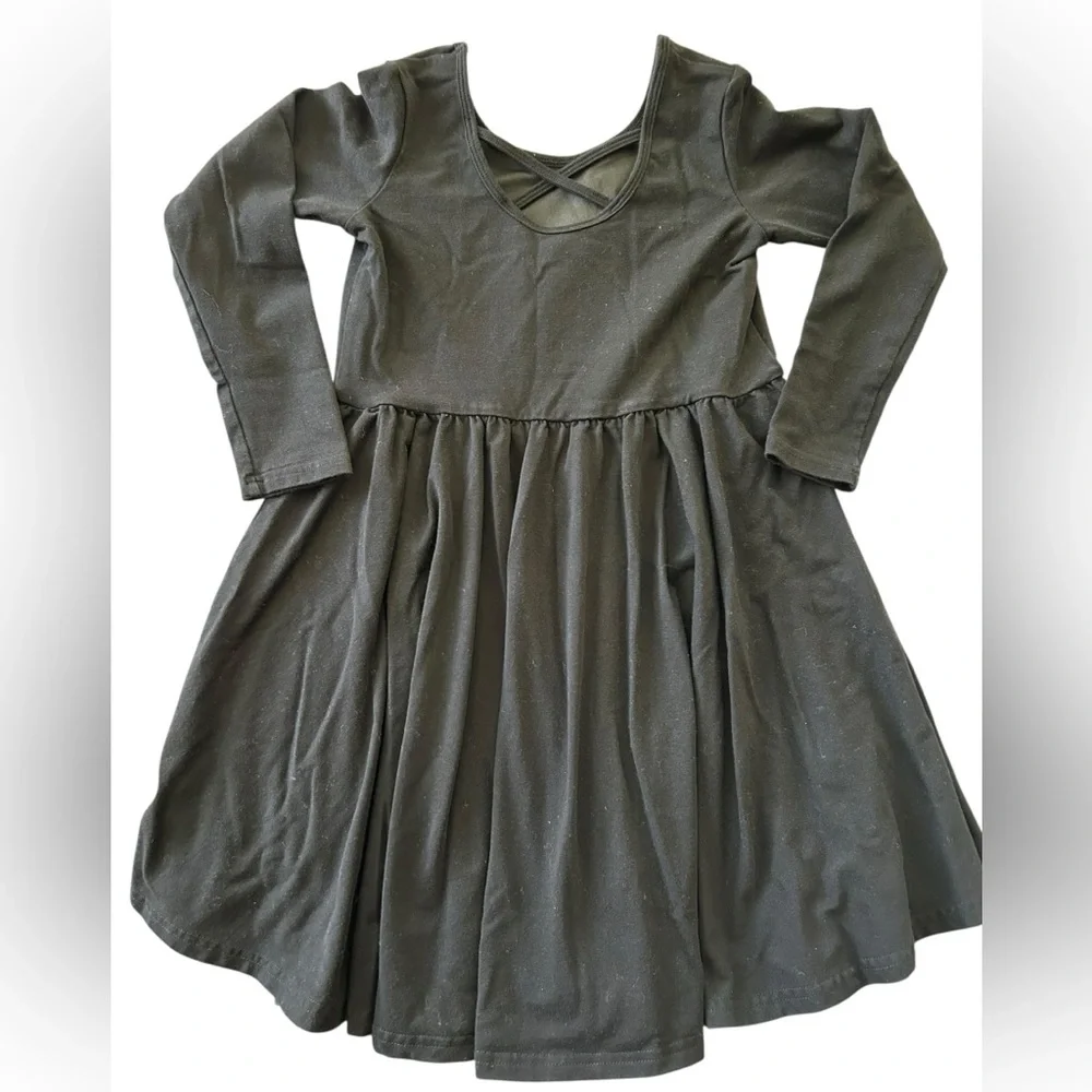 RAGS Floral Long Sleeve Girls Swing Dress & Stelle Blk swing Dress Size 7/8